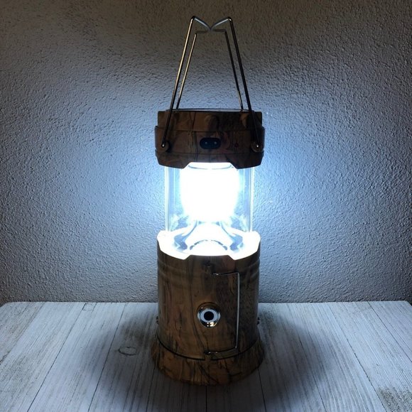 Large Camouflaged LED Solar Rechargeable Pop Up Camping Lantern W/ Flashlight - Picture 9 of 14